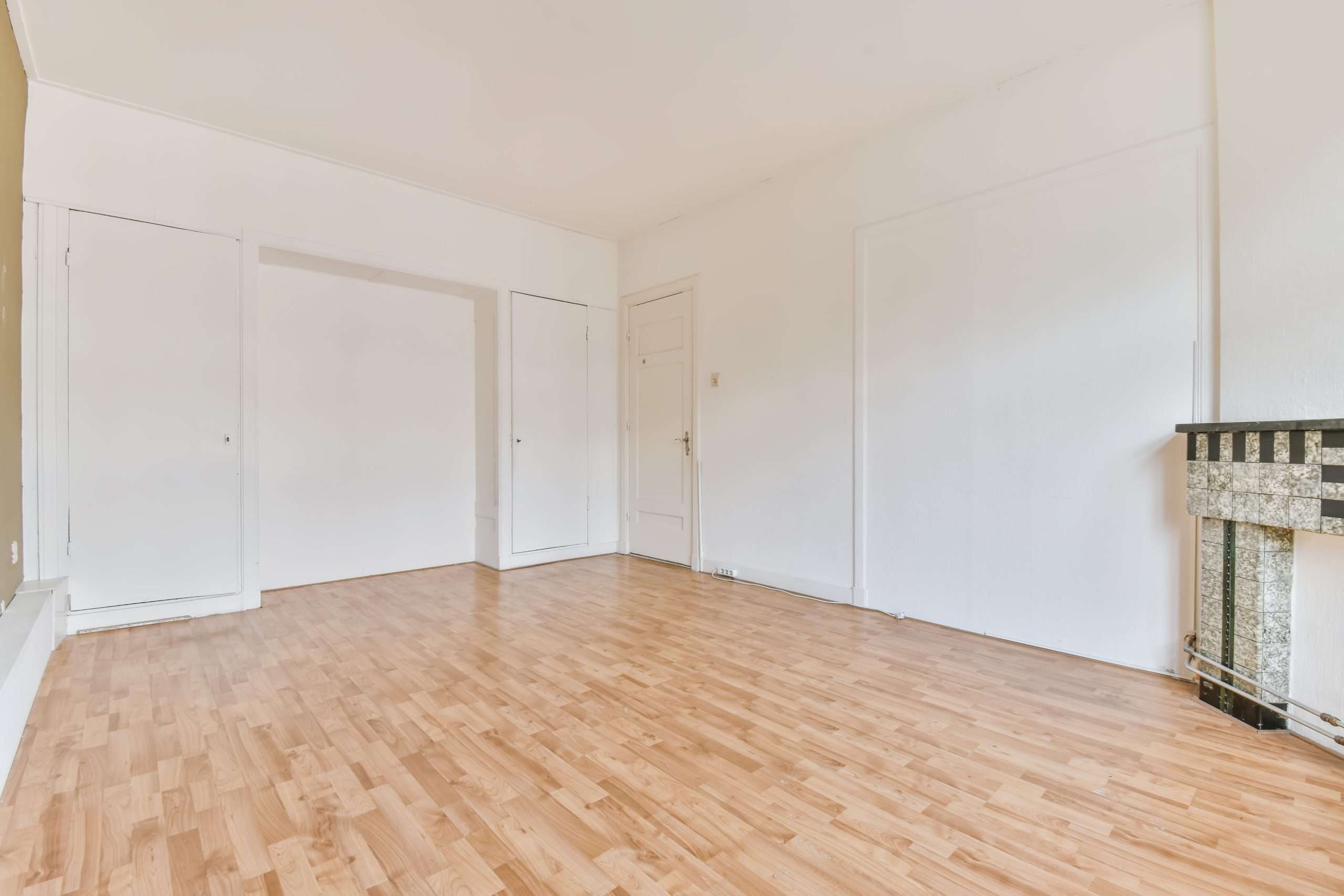 Empty room interior in daylight